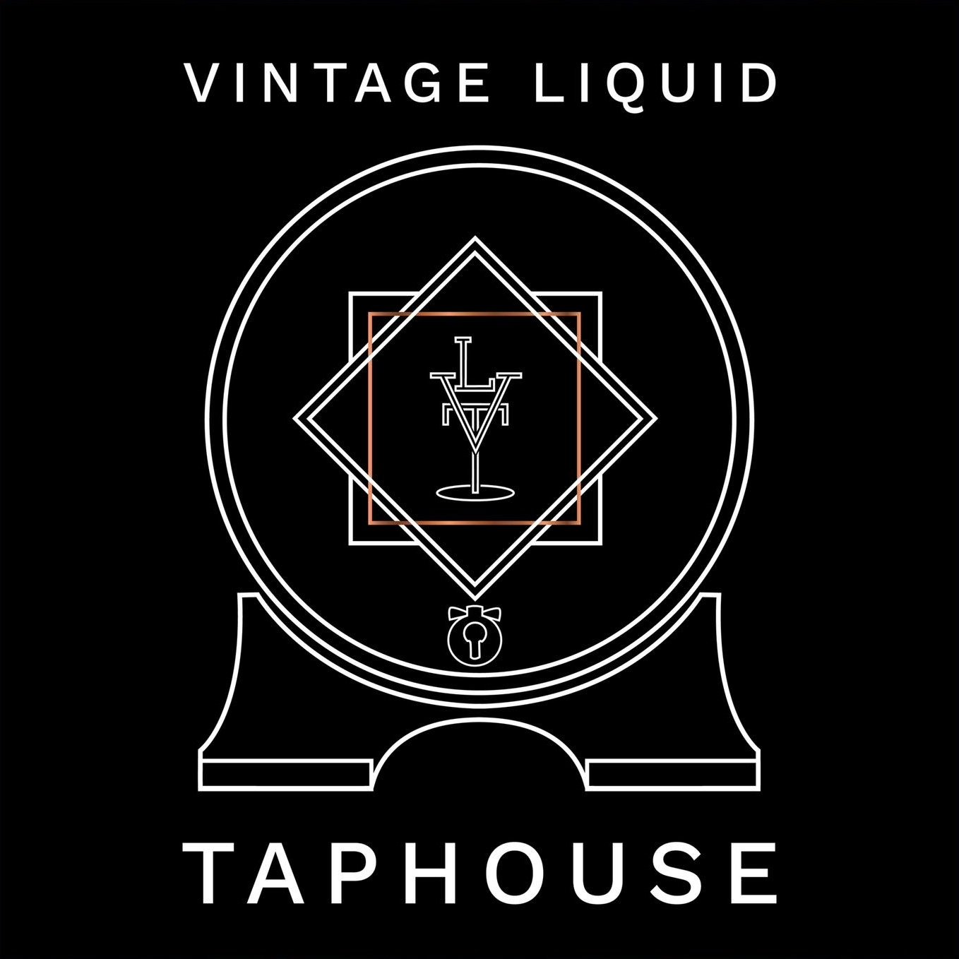 Vintage Liquid Taphouse branding and drinks atmosphere